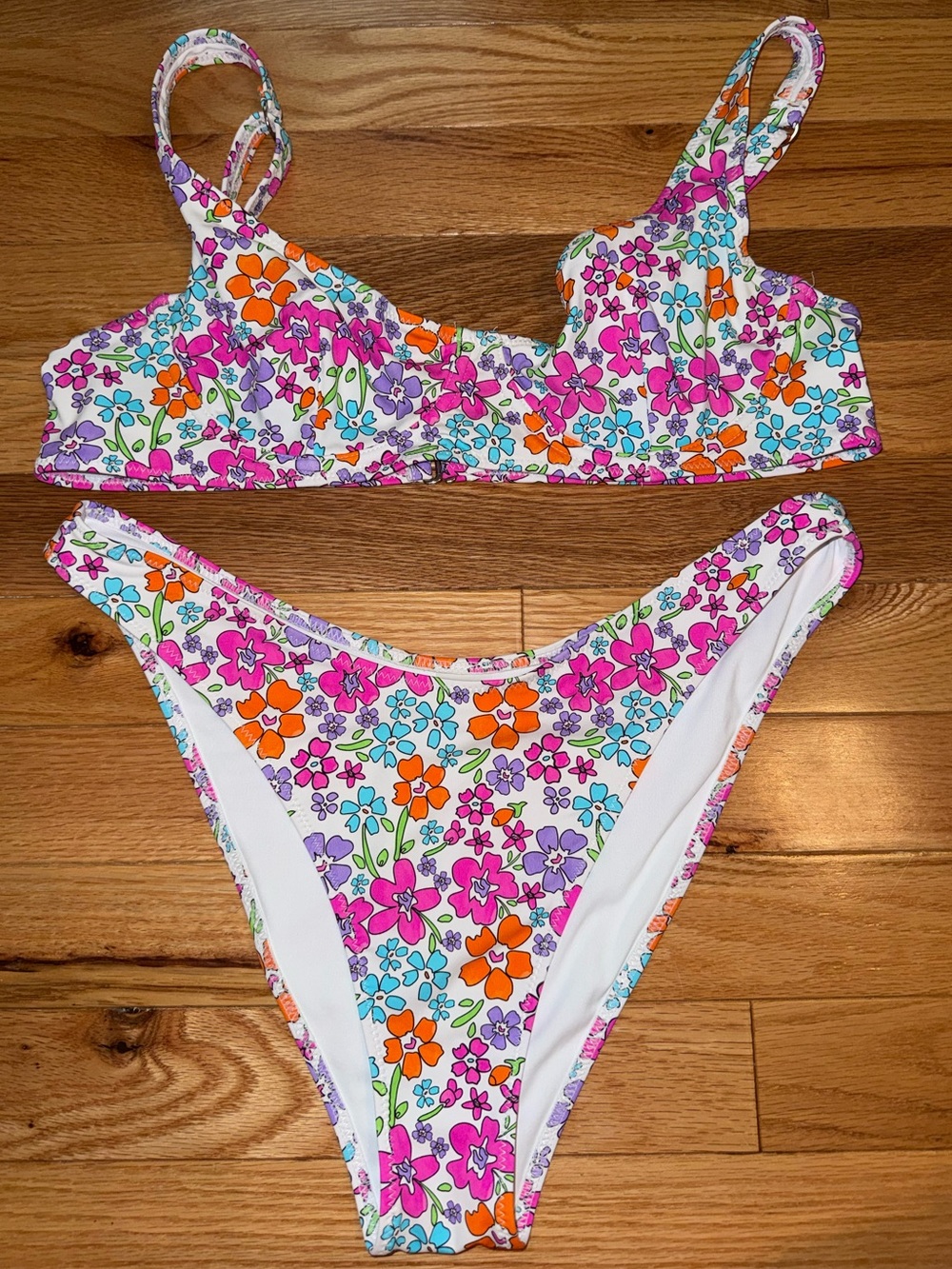 Bright Swimwear Floral Print Bikini Set